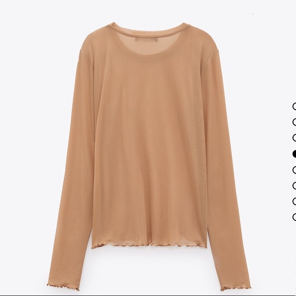 Zara semi sheer nude top - Picture 6 of 9